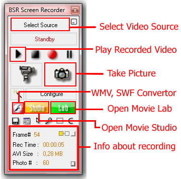 BSR Screen Recorder 4 Main Interface