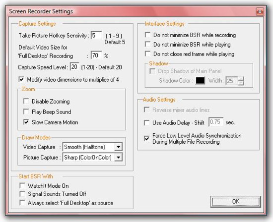 BSR Screen Recorder 4 Other Settings Page